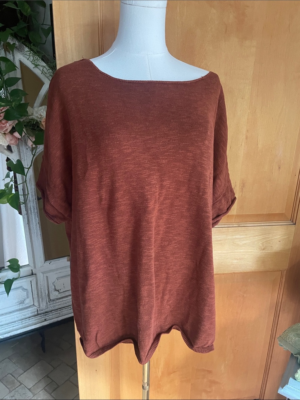Free People Beach Burnt Sienna Oversized Top XS Fits up to Large
